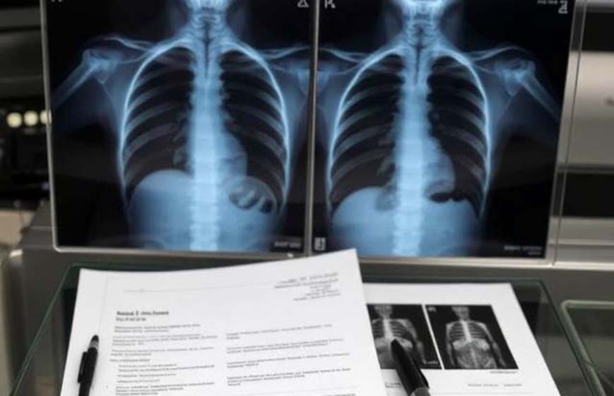 Historiales médicos junto con radiografías