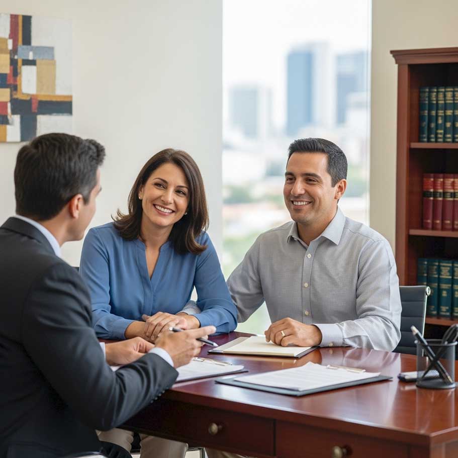 Abogado reunido con su cliente en Hamilton, New Jersey