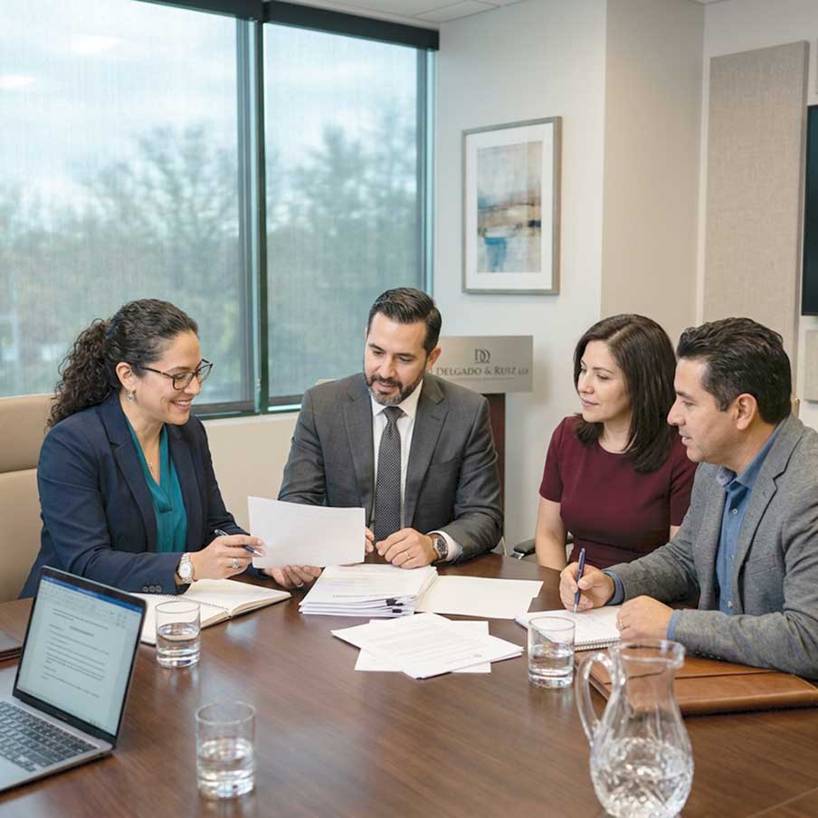 Abogado reunido con su cliente en Lakewood, New Jersey