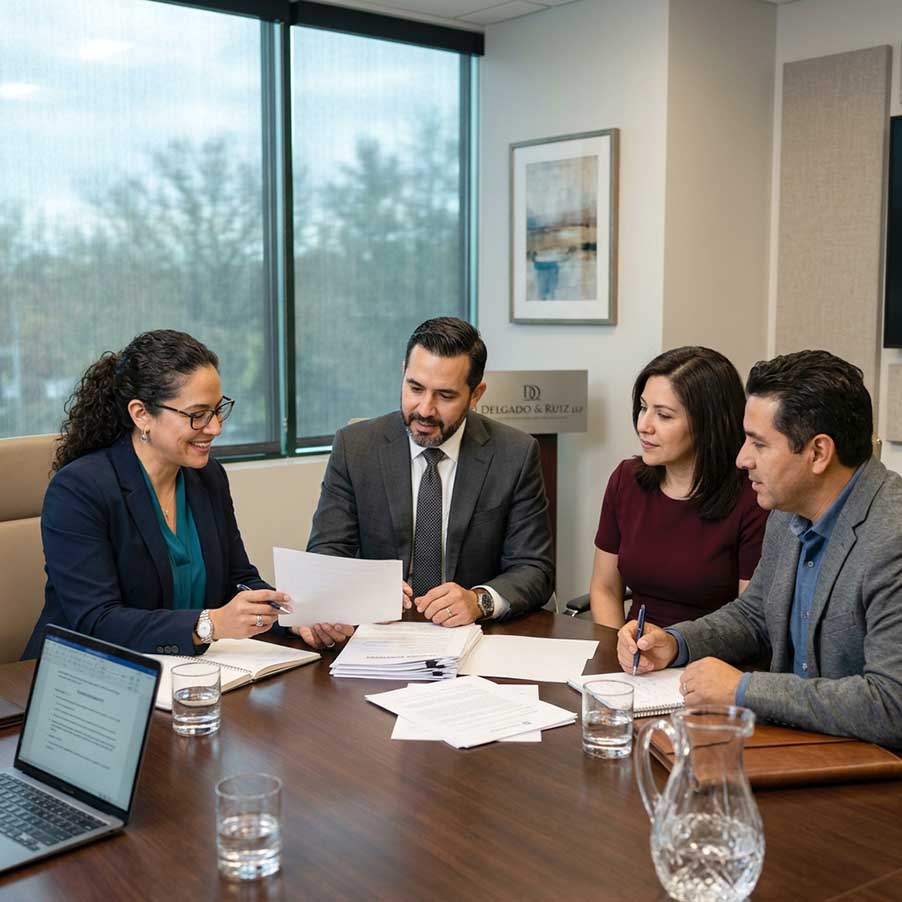 Abogado reunido con su cliente en Taos, Nuevo México